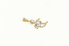 14K Yellow Gold February Birthstone Baby CZ Charm/Pendant