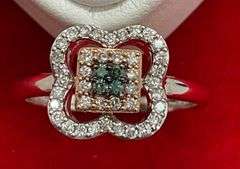 CERTIFIED 14K WHITE GOLD AND DIAMOND RING