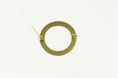 14K Yellow Gold Circle Pinstripe Vintage Round Classic Pin/Brooch