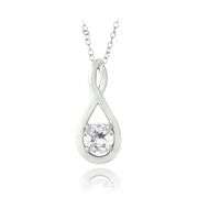 White Topaz Infinity Necklace in Sterling Silver