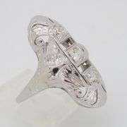 Navette Diamond Ring Made in 18k White Gold