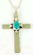 Sterling Turquoise Cross & Chain