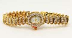 Ladies Geneva & Gemstone Watch, 18kt Yellow Gold Plated