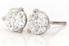 1.04ctw Round Diamond Solitaire Stud Earrings in 14K