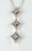 Modern White Gold Diamond Clusterr Pendant
