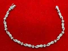 CERTIFIED  BRAND NEW 14K WHITE GOLD AND DIAMOND BRACELET