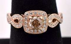 Beautiful Fancy Brown Diamond Ring In 14K Rose Gold