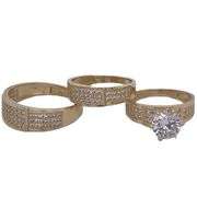 14K Gold Couples Wedding Ring Set