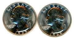 2 1965 SMS Washington Quarters in Unc