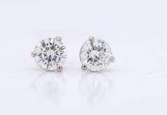1.04ctw Round Diamond Solitaire Stud Earrings in 14K