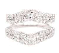 Tasha R 1.00ctw Diamond Triple Row Solitaire Enhancer Ring in 14K
