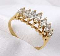 Flashy Marquise Diamond Pyramid Ring