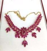 60.0 CARAT RUBY NECKLACE IN 14KT SOLID YELLOW GOLD