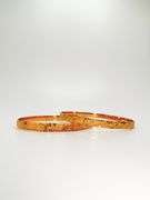 2 MATCHING 22KT SOLID YELLOW GOLD DIAMOND CUT BANGLE BRACELET- SET OF 2X!
