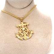 14K YELLOW GOLD ANCHOR SHAPE RELIGION CHARM WITH CHAIN