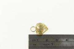 14K Yellow Gold Diamond Cut Puffy Heart Vintage Charm/Pendant