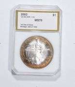 MS70 2003 American Silver Eagle - 1st Day Of Issue TOEND PCI