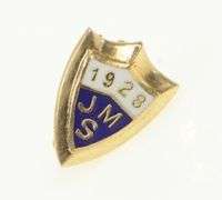 14K Yellow Gold 1928 JMS Enamel Shield Graduate Lapel Pin/Brooch