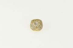 14K Yellow Gold Ornate Wavy Two Tone CZ Encrusted Bead Charm/Pendant