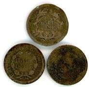 3 Different Silver Half Dimes