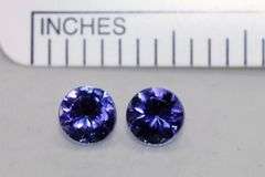 Flashing Natural Blue Tanzanite Pair