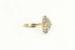 14K Yellow Gold Diamond Vintage Freeform Cluster Statement Ring