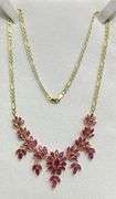 30.0 CARAT NATURAL RUBY PRECIOUS GEMSTONE NECKLACE IN 14KT SOLID YELLOW GOLD