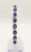 14KT SOLID WHITE GOLD, BLUE SAPPHIRE, & DIAMOND BRACELET