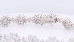925 Sterling Silver Cubic Zirconia Flower Link Bracelet