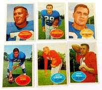 6 Topps 1960 Football Cards