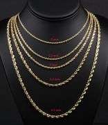 14K SOLID GOLD 3mm -16" - ROPE CHAIN / TWISTED CHAIN