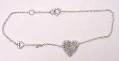 Heart And Key Bracelet In Sterling Silver
