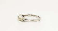 14KT SOLID WHITE GOLD & DIAMOND BAND RING