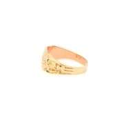 10K Yellow Gold Victorian Oval Ornate Scroll CZ Statement Ring