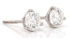 1.04ctw Round Diamond Solitaire Stud Earrings in 14K