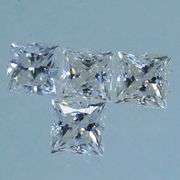GROUP LOT OF 4X MATCHING PRINCESS CUT NATURAL DIAMONDS- D/E COLOR! VVS1!