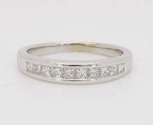 Channel Set Diamond Band in 14k White Gold