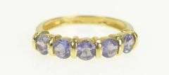 14K Yellow Gold Five Stone Tanzanite Vintage Wedding Band Ring