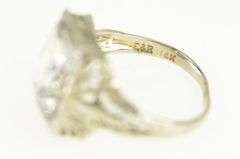14K White Gold Art Deco Filigree CZ Elaborate Statement Ring