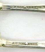 Pair Signed Sterling Silver Repousse Antique Salt Spoons