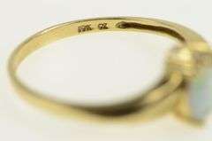 10K Yellow Gold Trillion Syn. Opal CZ Vintage Statement Ring