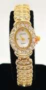 Ladies Geneva & Gemstone Watch, 18kt Yellow Gold Plated
