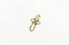14K Yellow Gold Cross Faith Heart Love Christian Symbol Charm/Pendant