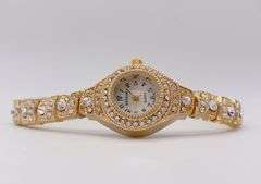 LADIES GENEVA & GEMSTONE WATCH-18KT GP