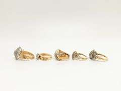 5 Beautiful 10k Gold Diamond Rings!