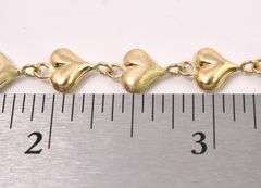 Artistic Heart Link Bracelet In 14K Yellow Gold