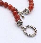 925 Sterling Silver Coral Pendant on Beads Coral Necklace