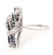 1.30ctw Sapphire and 1.00ctw Diamond Swirl Cocktail Ring in 14K
