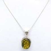 Impressive Natural Green Baltic Amber Pendant