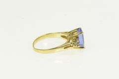 14K Yellow Gold LeVian Tanzanite Diamond Cluster Statement Ring